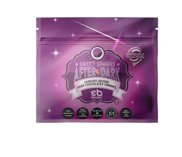 SweetBuzz - Sweat Sparks 100pc THC:CBN Dark Chocolate Candies - 100mg Main Image