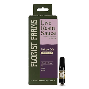 Florist Farms - Florist Farms - Tahoe OG - Live Resin Sauce - 79% THC - .5g - Vape Cart
