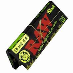 RAW PAPERS - 1 1/4 Black Organic Hemp Paper - Raw