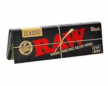 RAW PAPERS - 1 1/4 Black Paper- Raw
