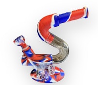 Silicone/Glass "Red/White/Blue" Water Bong