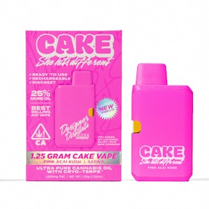 Cake - Cake - AIO - Pink Acai Kush Distillate Vape Cartridge - 1.25G