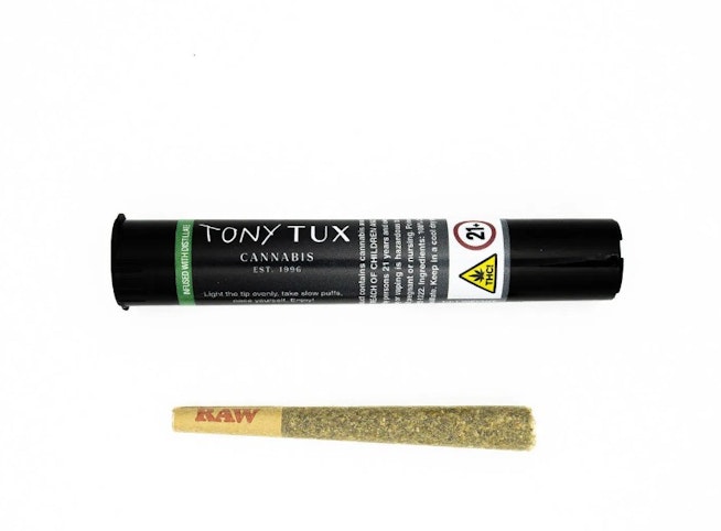 Tony Tux - Cali Octane -Sativa- 25.43% THC | 0.75g (Infused Pre-Roll) Tony Tux    -bb10 FRONT