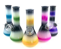 Glass - 5" Tri-Color Beaker Mini Bong