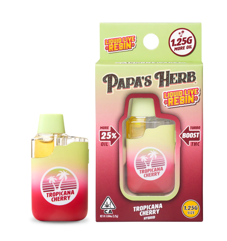 Papa's Herb - Papa's Herb - Tropicana Cherry - 1.25g Liquid Live Resin All In One Vape Main Image