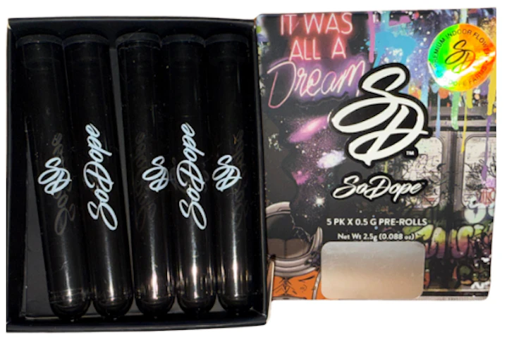 So Dope - Trop Cherry -Sativa/Hybrid- 26.88% THC | 5 x 0.5g (2.5g Pre-roll Pack) | So Dope -l11