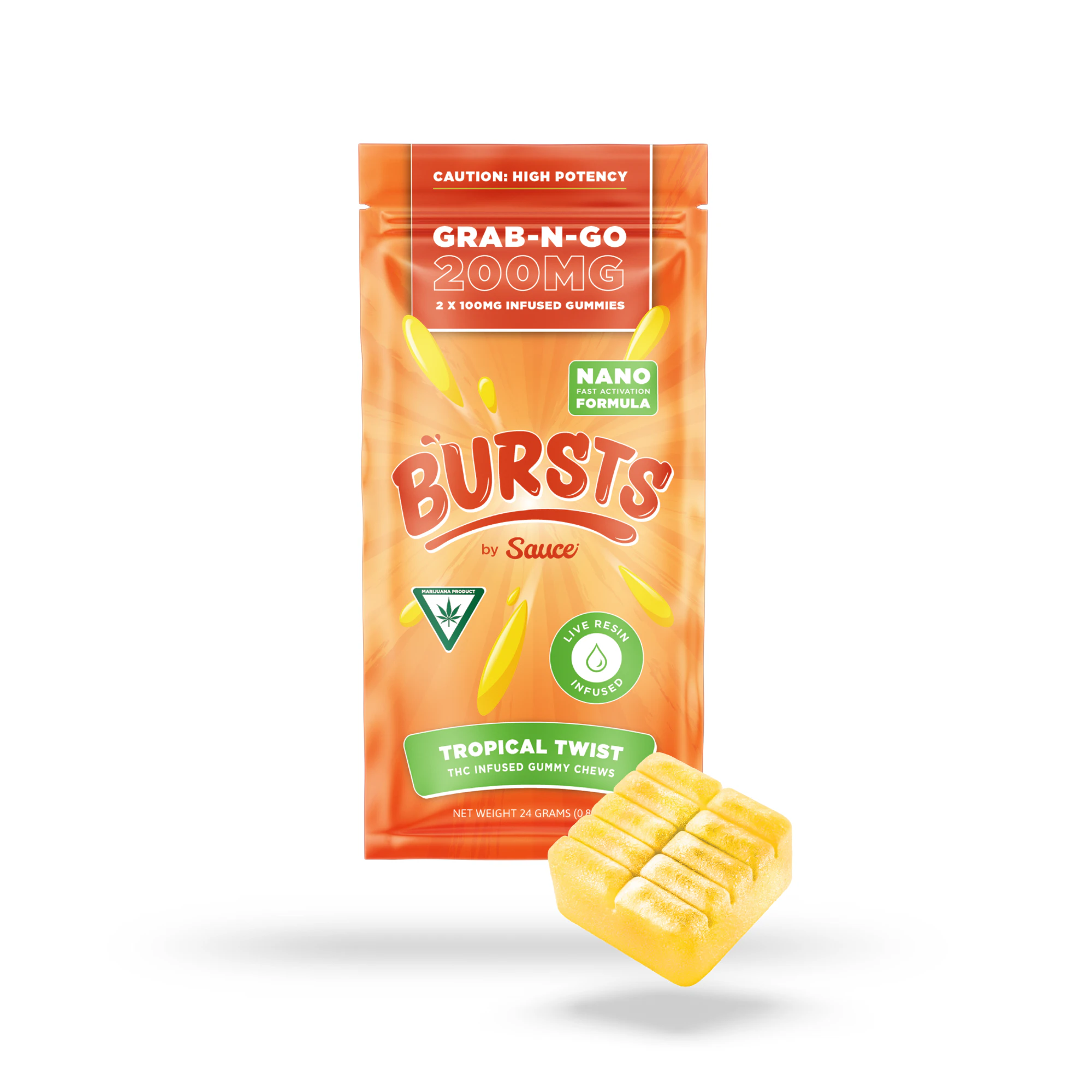 Sauce. - Sauce Bursts - Tropical Twist Live Resin - 200mg Main Image
