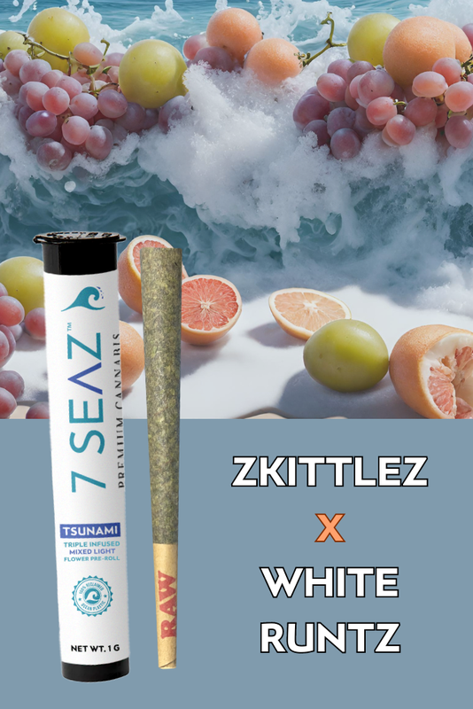 7 SEAZ - TSUNAMI: Zkittlez x White Runtz - 1g - Preroll -
