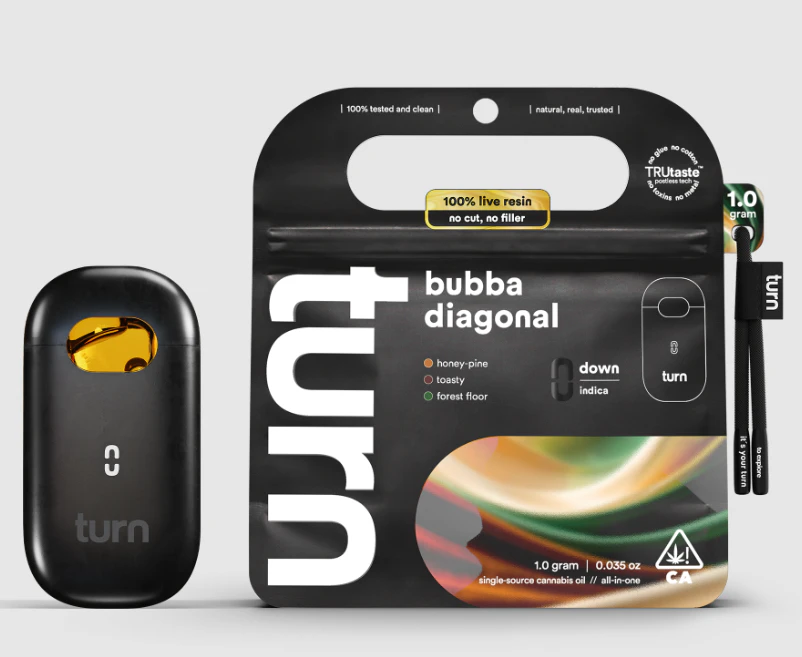 turn - Bubba Diagonal Live Resin AIO 1G Main Image