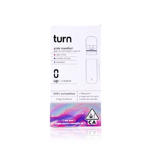 TURN - TURN - Cartridge - Pink Menthol - Solventless Live Rosin - Pod - .5G