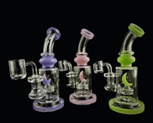 Glass - 7'' Pink Slime Color Bent Mouth Dab Rig