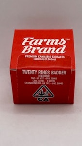 Farms Brand - Twenty Rings 1g Badder - Farms Brand
