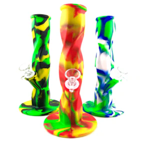 SMOKEZONE420 - Glass - 10" Twisted Silicone Bong
