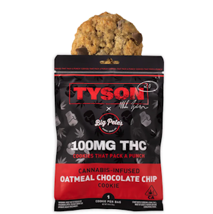 Big Pete's - Tyson Oatmeal Chocolate Chip Extra Strength Indica 100mg Single Cookie - Big Pete's
