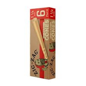 Zig Zag Unbleached Pre-Rolled Cones 1-1/4" 36pk- 6pk