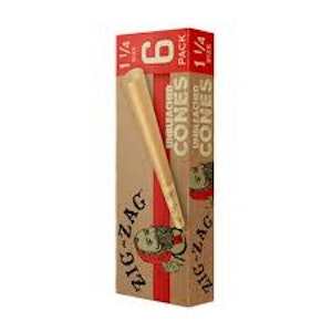 LUV BUDS - Zig Zag Unbleached Pre-Rolled Cones 1-1/4" 36pk- 6pk