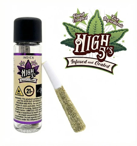 High 5's - Blueberry Ice Pop x Blackberry OG x White Truffle -Indica- 41.6% THC | 0.8g Quanti-Infused Single (Infused Pre-Roll) | High 5's   -t12 middle 2
