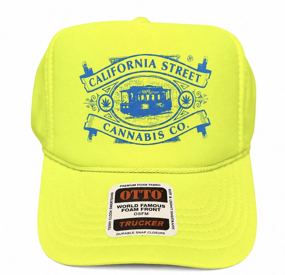 CALIFORNIA STREET CANNABIS CO - California St Trucker Hats (Neon Yellow) Main Image