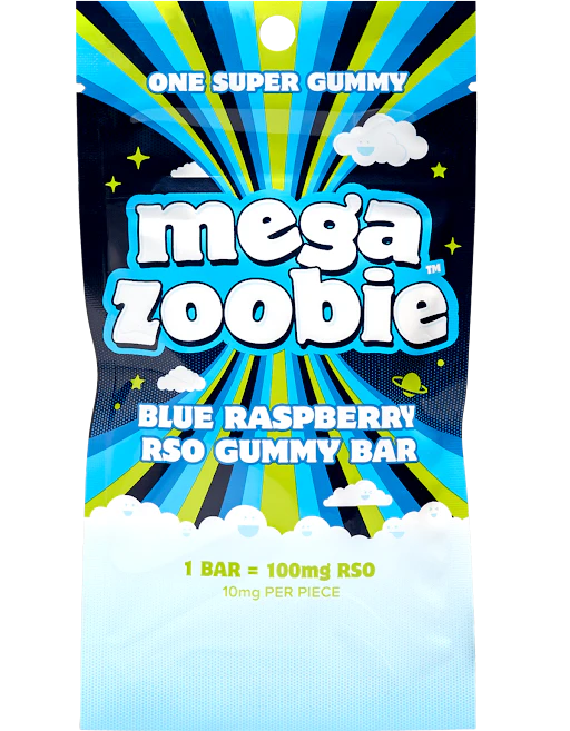 Zoobies - Mega Blue Raspberry RSO Gummy 100mg Main Image