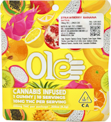 Strawberry Banana 100mg Distillate Single Gummy - Ole' 4 Fingers
