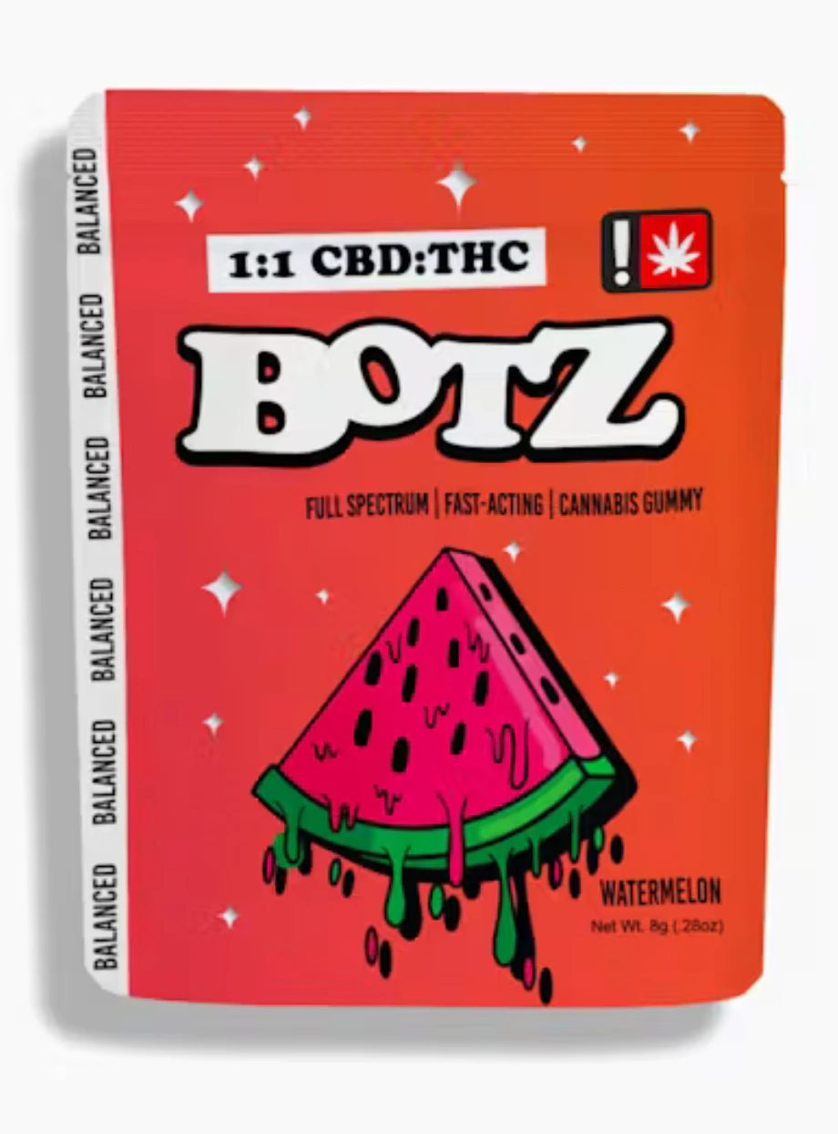 BOTZ - Botz 1:1 THC:CBD Watermelon Single Gummy 100mg Main Image