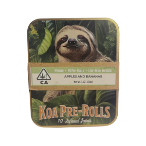 Koa Prerolls - Koa Infused Pre-roll 10pk - Apples and Bananas 42%
