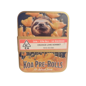 Koa Prerolls - Koa Infused Pre-Roll 10pk - Orange Lime Sorbet 44%
