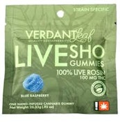 Verdant Leaf 100mg Blue Raspberry Solventless Rosin Nano Gummy