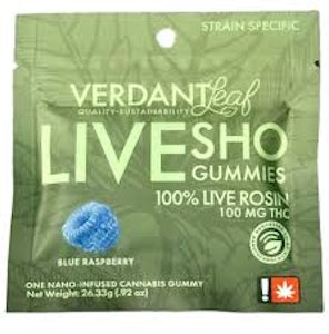 Verdant Leaf - Verdant Leaf 100mg Blue Raspberry Solventless Rosin Nano Gummy