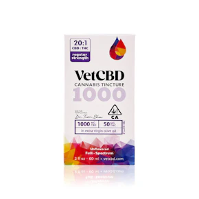 VET CBD - Tincture - 20:1 - CBD 1000MG : THC 50MG - 60ML