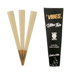  - Vibes Black Ultra-Thin Pre-Rolled Cones 3 Pack