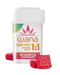 WANA - WANA | Gummies (10ct) | Organic Sour Strawberry Lemonade 1:1   | 100mg