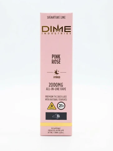 Dime Industries - Pink Rose- Hybrid - 85.62% THC | 2g AIO (Vape Pen) | Dime-TTT9 Back