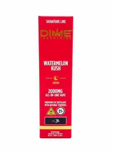 Dime Industries - Watermelon Kush - Hybrid - 77.89% THC | 2g AIO (Vape Pen) | Dime-TTT9 Middle 1