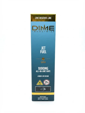 Dime Industries - Jet Fuel - Hybrid - 69.76% THC | 1g AIO (Vape Pen) | Dime- YYY9 Front