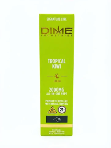 Dime Industries - Tropical Kiwi- Hybrid - 89.96% THC | 2g AIO (Vape Pen) | Dime-UUU9 Front
