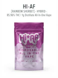 Rainbow Sherbet - Hybrid - 85.96% THC | 1g Distillate All-In-One Vape | Hi-AF - QQ6 FRONT