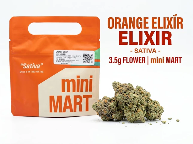 Mini Mart - Orange Elixir -Sativa- 31.54% THC | 3.5g Flower | mini MART -m7