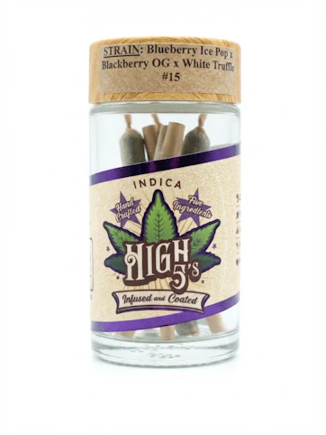High 5's - Blueberry Ice Pop x Blackberry OG x White Truffle -Indica- 41.6% THC | 4g Quanti-Infused 5pk (Infused Pre-Rolls) | High 5's   -s11 middle 