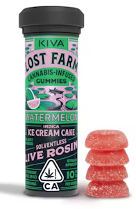 KIVA - Lost Farms Watermelon x Ice Cream Cake | Kiva | 100mg Live Rosin Gummies