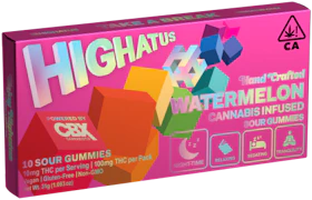 HIGHATUS: Watermelon Sour Gummies 10pk/100mg (I)