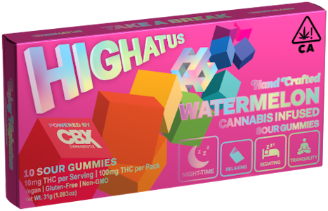 Highatus - HIGHATUS: Watermelon Sour Gummies 10pk/100mg (I)