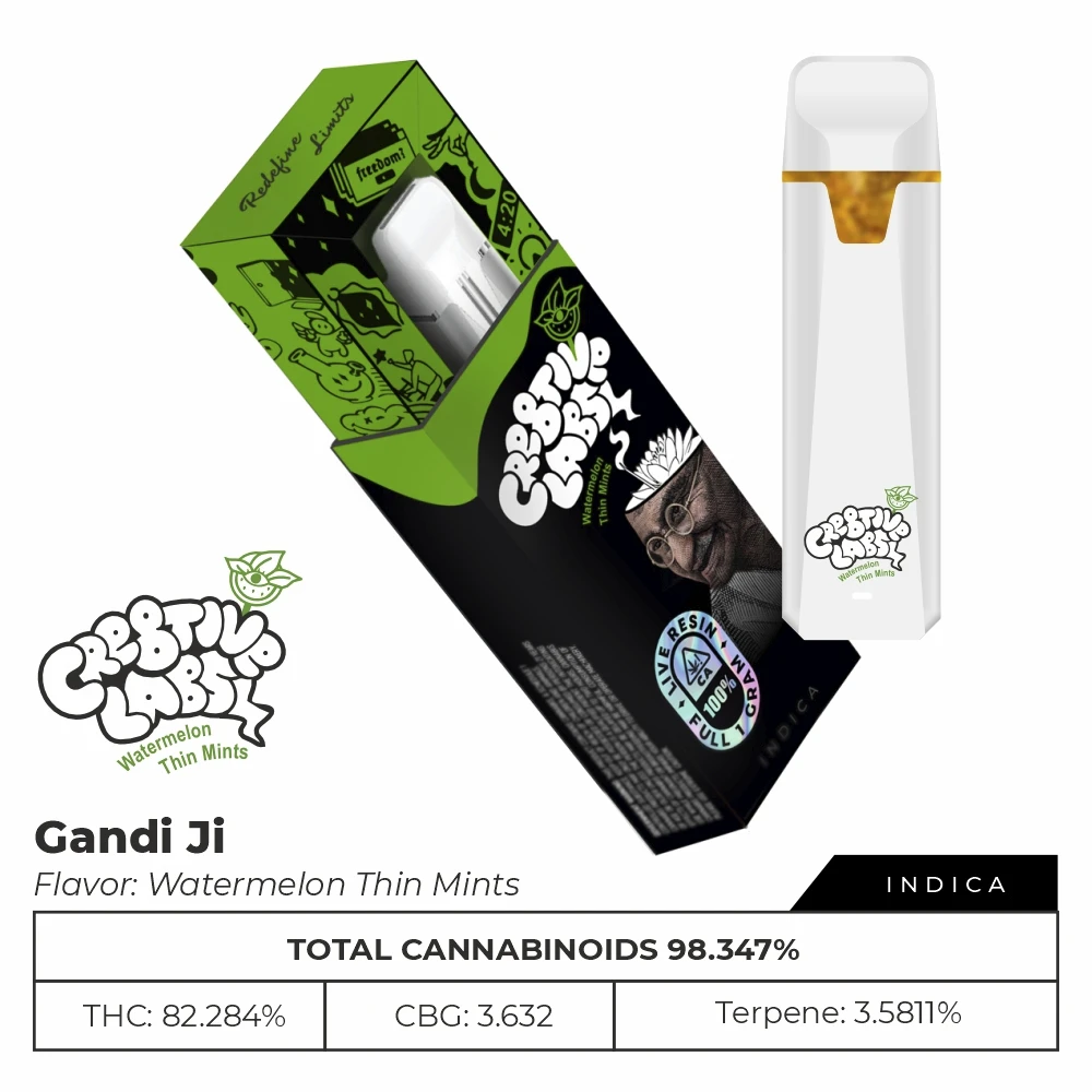 Cre8tive Labs - Cre8tive Labs - Disposable Vape - Live Resin - Indica - Watermelon Thin Mints - (1g) Main Image