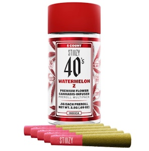 STIIIZY - Stiiizy - Watermelon Z - 2.5g 40's Infused Pre-Rolls - 5pk