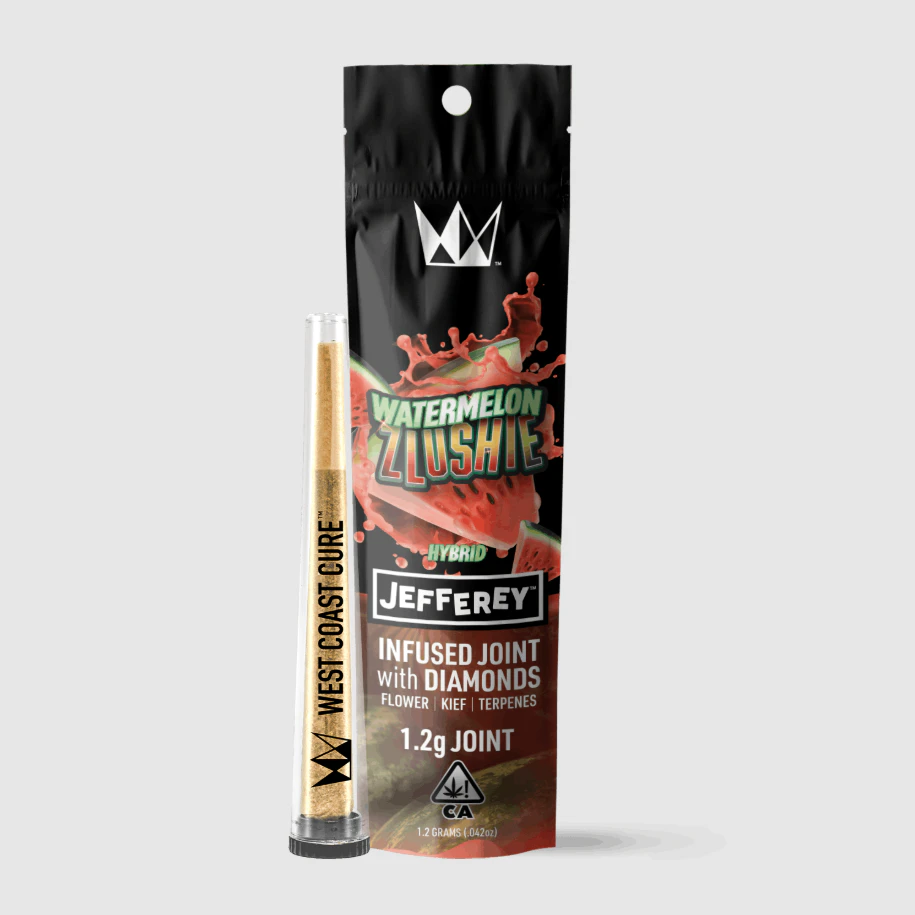 West Coast Cure - West Coast Cure - Jefferey Pre Roll - Diamond Infused - Hybrid - Watermelon Zlushie - (1.2g Total) Main Image