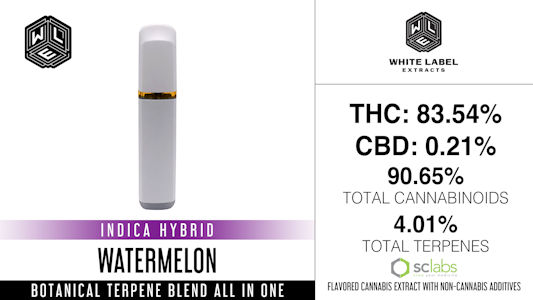 WHITE LABEL EXTRACTS - Watermelon, Distillate, Disposable, 1g