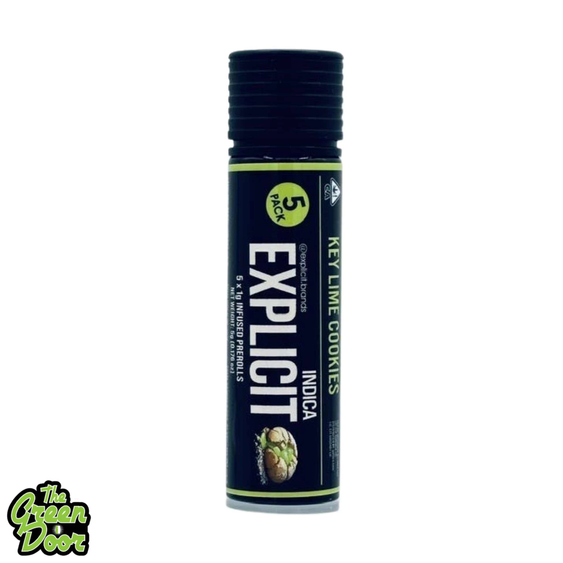 EXPLICIT - EXPLICIT - Key Lime Cookies - 5pk - Infused Preroll - 5g Main Image