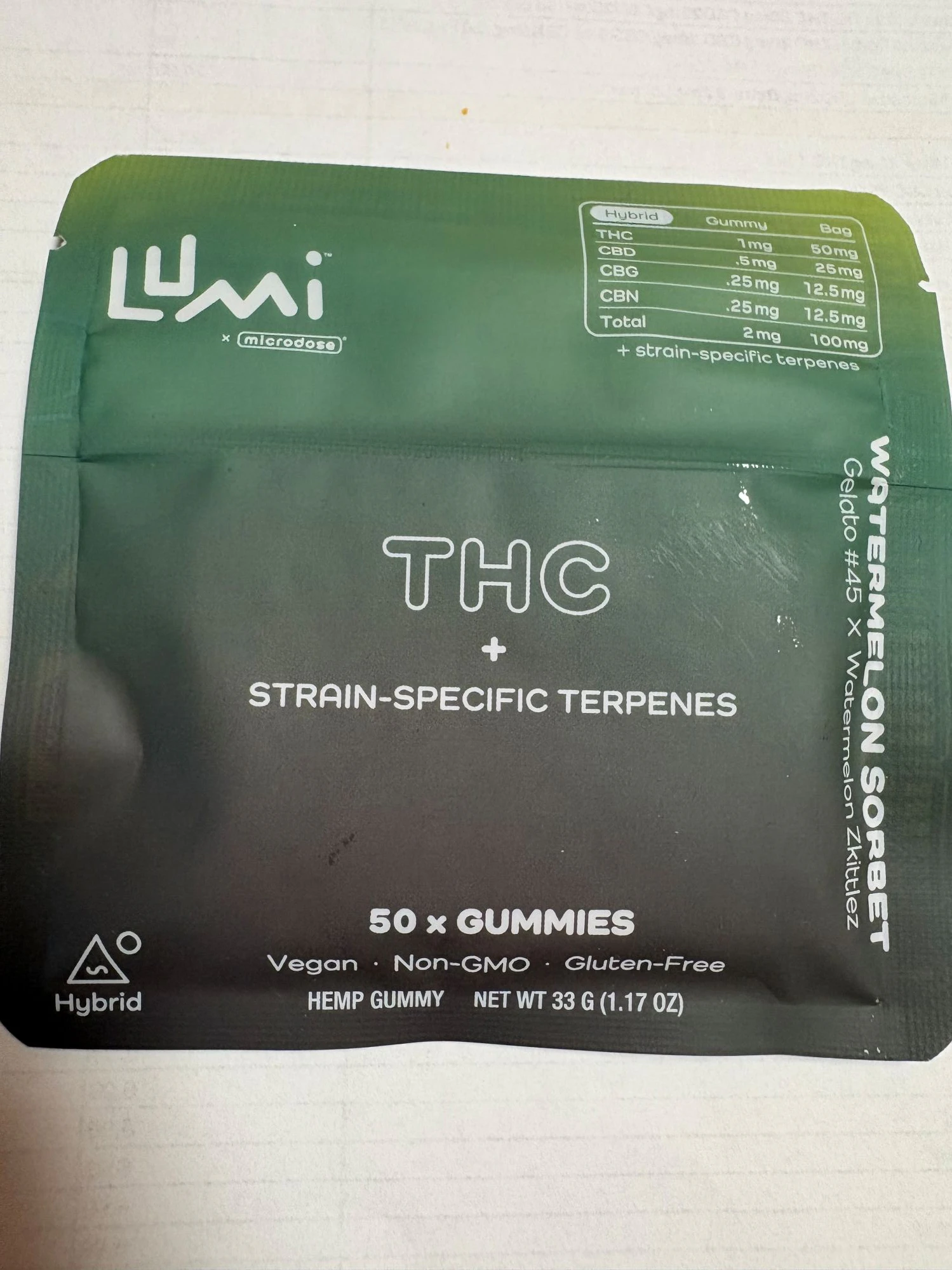 Stay Lit - Lumi - Watermelon Sorbet gummies HYBRID- 50mg Main Image