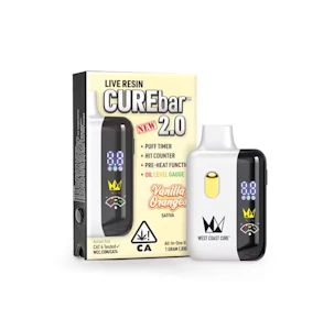 WEST COAST CURE - WCC Vanilla Oranges Live Resin CureBar 2.0 Ready To Use Vape (S) 1g