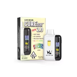 West Coast Cure - WCC Rainbow Gelato Live Resin CureBar 2.0 Ready To Use Vape (H) 1g